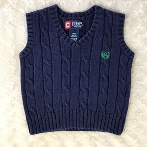 Chaps Sweater Vest Size 18 Months Cable Knit Blue